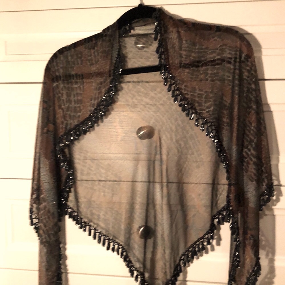 Sheer Beaded Scarf - Picture 4 of 5